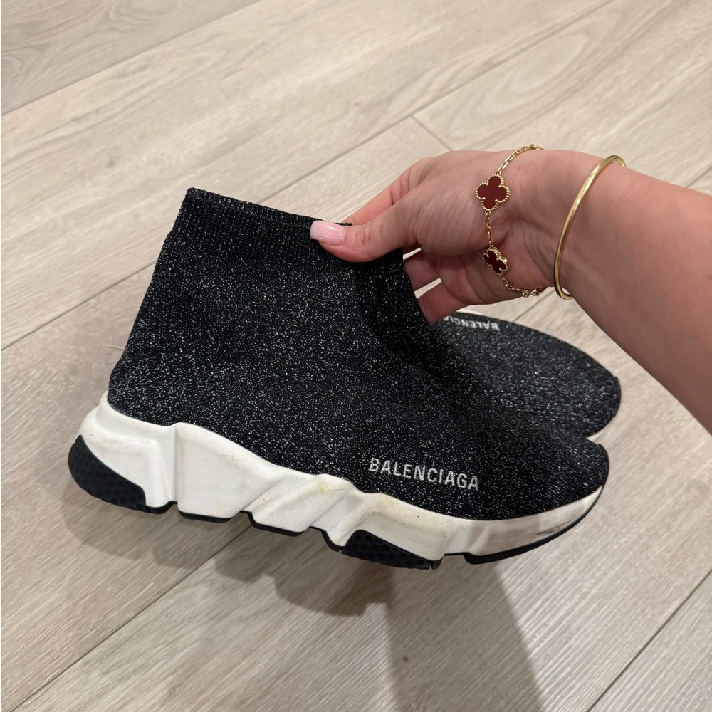 Size 37 woman’s glitter balenciaga sock sneakers